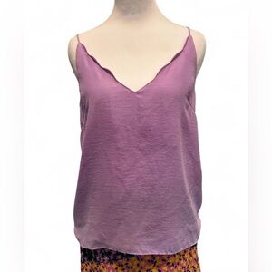 Topshop Mauve Scallop-Trim Camisole